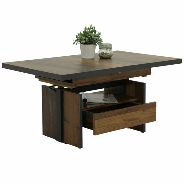 Couchtisch - Oldwood - Anthrazit - Ausziehbar 3 Couchtisch - Oldwood - Anthrazit - Ausziehbar