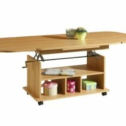 Couchtisch - Buche - Höhenverstellbar - Ausziehbar