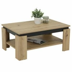 Couchtisch - Artisan Eiche - Schwarz - 90 Cm