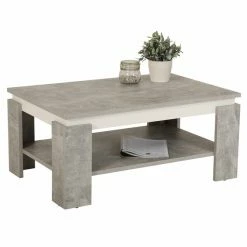 Couchtisch - Beton - Weiß - 90 Cm