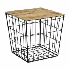 Beistelltisch - Eiche Dunkel-schwarz - Eckig