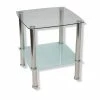 Beistelltisch - Glas - Silber - Milchglas - 45 Cm Breit -Luca Bessoni shop 1015050100 1600Wx1600H 598Wx598H