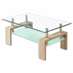 Couchtisch - Sonoma Eiche - Glas - 100 Cm Breit