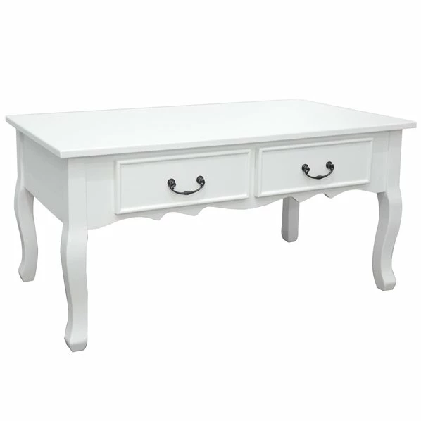 Couchtisch - Weiß - Mit Schubladen - 90 Cm Breit 3 Couchtisch - Weiß - Mit Schubladen - 90 Cm Breit