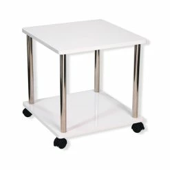 Beistelltisch - Weiß Hochglanz - Metall - 40 Cm Breit