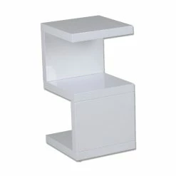 Beistelltisch - Weiß Hochglanz - 32 Cm Breit