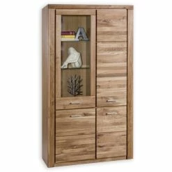 Vitrine - Wildeiche Teilmassiv - 110 Cm
