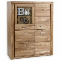 Vitrine - Wildeiche Teilmassiv - 110 Cm