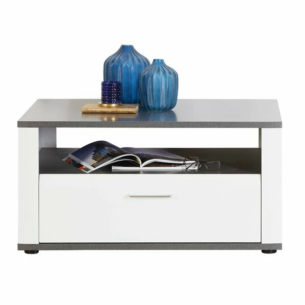 Luca Bessoni Couchtisch ALASSIO - Weiß-grau - Hochglanz - 90 Cm 3 Luca Bessoni Couchtisch ALASSIO - Weiß-grau - Hochglanz - 90 Cm