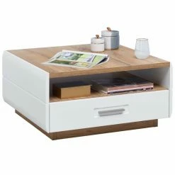 Luca Bessoni Couchtisch AURIS - Weiß-Flagstaff Eiche