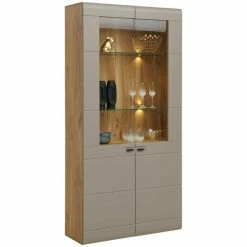 Luca Bessoni Vitrine AURIS - Basalt - Flagstaff Eiche - 100 Cm