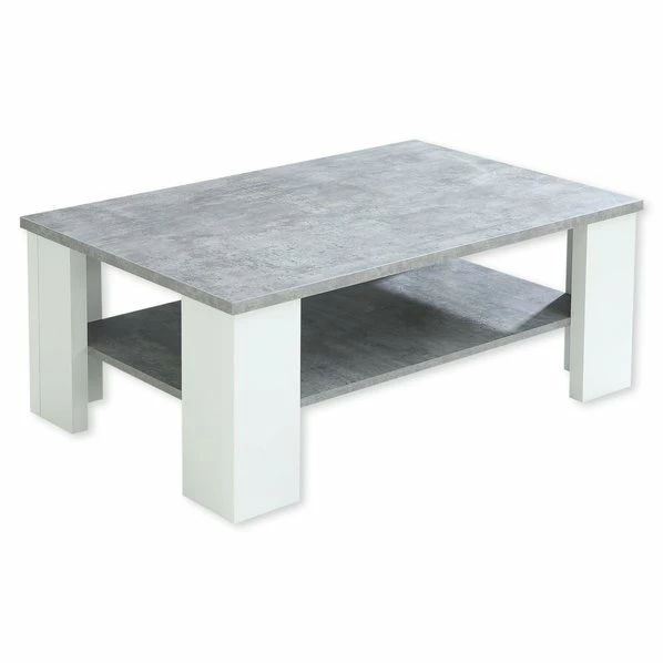 Couchtisch - Beton-weiß - Mit Ablage 3 Couchtisch - Beton-weiß - Mit Ablage