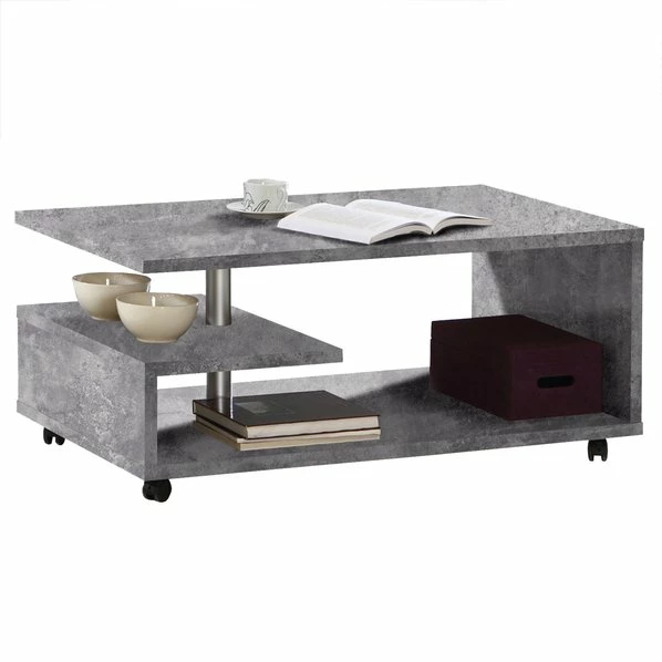 Couchtisch - Betonoptik-lichtgrau - Rollbar 3 Couchtisch - Betonoptik-lichtgrau - Rollbar