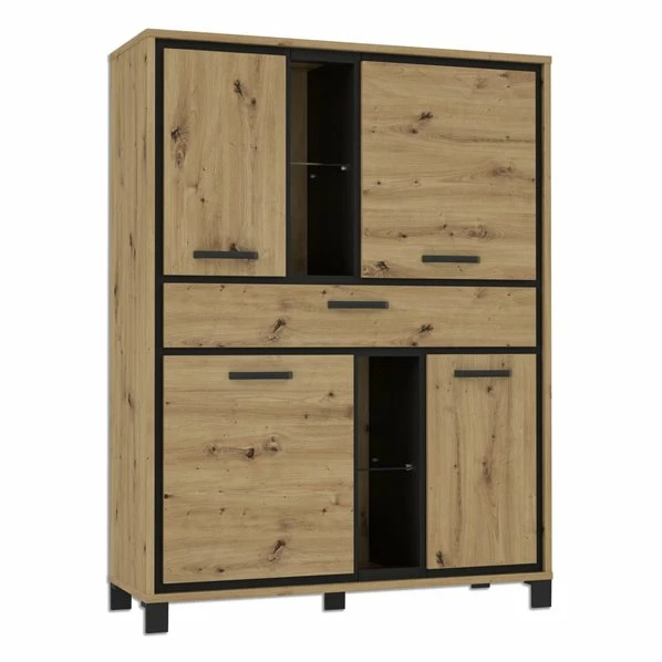 Highboardvitrine - Artisan Eiche - 120 Cm 3 Highboardvitrine - Artisan Eiche - 120 Cm