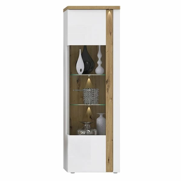 Vitrine - Weiß-Artisan Eiche - 196 Cm Hoch 3 Vitrine - Weiß-Artisan Eiche - 196 Cm Hoch