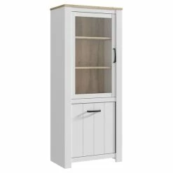 Vitrine - Weiß-bianco Eiche - 77 Cm Breit