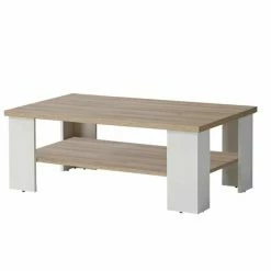 Couchtisch - Weiß Matt - Eiche Bianco - 107 Cm Breit