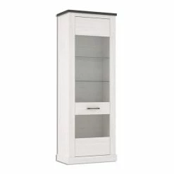 Vitrine - Pinie Weiß - Touchwood - 211 Cm Hoch