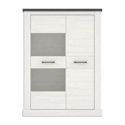 Highboardvitrine - Pinie Weiß-Touchwood - 111 Cm Breit