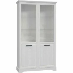 Vitrine - Sibiu Lärche - Weiß - 204,4 Cm Hoch