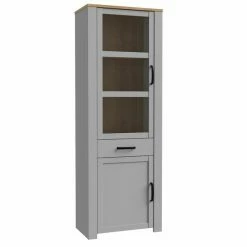 Standvitrine - Eiche Grau - Riviera Eiche - 72 Cm Breit