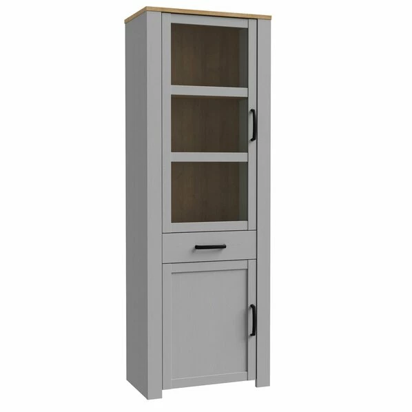 Standvitrine - Eiche Grau - Riviera Eiche - 72 Cm Breit 3 Standvitrine - Eiche Grau - Riviera Eiche - 72 Cm Breit