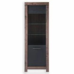 Vitrine - Schlammeiche-Schwarzeiche - 197 Cm Hoch