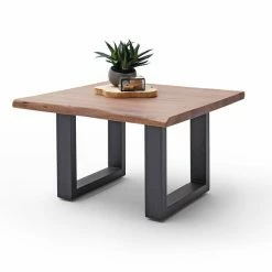 Couchtisch CARTAGENA - Akazie Walnuss-anthrazit - U-Gestell - 75x75 Cm