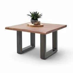 Couchtisch CARTAGENA - Akazie Walnuss-antikgrau - U-Gestell - 75x75 Cm