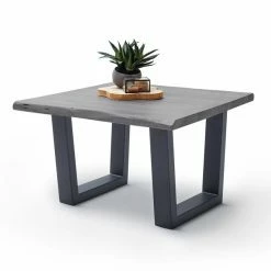 Couchtisch CARTAGENA - Akazie Grau-anthrazit - Trapez-Gestell - 75x75 Cm