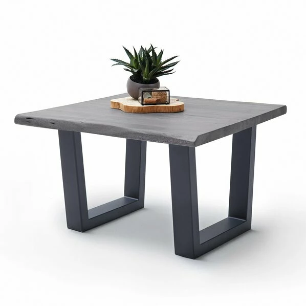 Couchtisch CARTAGENA - Akazie Grau-anthrazit - Trapez-Gestell - 75x75 Cm 3 Couchtisch CARTAGENA - Akazie Grau-anthrazit - Trapez-Gestell - 75x75 Cm