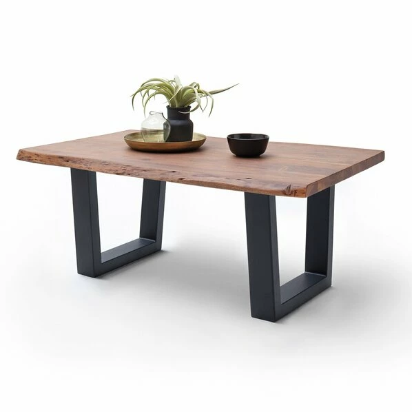 Couchtisch CARTAGENA - Akazie Walnuss-anthrazit - Trapez-Gestell - 110x70 Cm 3 Couchtisch CARTAGENA - Akazie Walnuss-anthrazit - Trapez-Gestell - 110x70 Cm