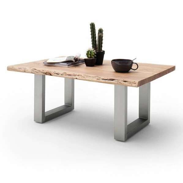 Couchtisch CARTAGENA - Akazie Natur-Edelstahl - U-Gestell - 110x70 Cm 3 Couchtisch CARTAGENA - Akazie Natur-Edelstahl - U-Gestell - 110x70 Cm