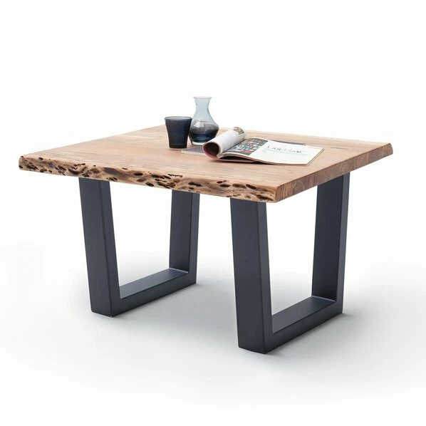 Couchtisch CARTAGENA - Akazie Natur-anthrazit - Trapez-Gestell - 110x70 Cm 3 Couchtisch CARTAGENA - Akazie Natur-anthrazit - Trapez-Gestell - 110x70 Cm