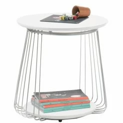 Couchtisch - Weiß - Rund - 51 Cm