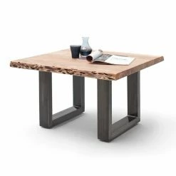 Couchtisch CARTAGENA - Akazie Natur-antikgrau - U-Gestell - 75x75 Cm