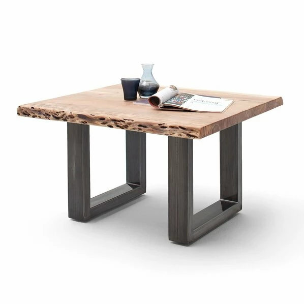 Couchtisch CARTAGENA - Akazie Natur-antikgrau - U-Gestell - 75x75 Cm 3 Couchtisch CARTAGENA - Akazie Natur-antikgrau - U-Gestell - 75x75 Cm