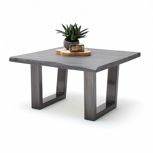 Couchtisch CARTAGENA - Akazie Grau-antikgrau - Trapez-Gestell - 75x75 Cm 3 Couchtisch CARTAGENA - Akazie Grau-antikgrau - Trapez-Gestell - 75x75 Cm