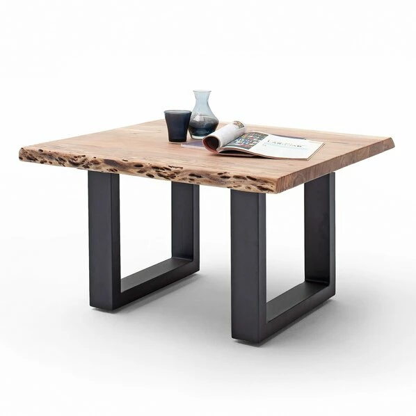 Couchtisch CARTAGENA - Akazie Natur-anthrazit - U-Gestell - 75x75 Cm 3 Couchtisch CARTAGENA - Akazie Natur-anthrazit - U-Gestell - 75x75 Cm