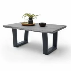 Couchtisch CARTAGENA - Akazie Grau-anthrazit - Trapez-Gestell - 110x70 Cm