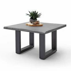 Couchtisch CARTAGENA - Akazie Grau-anthrazit - U-Gestell - 75x75 Cm