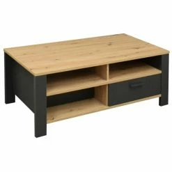 Couchtisch - Anthrazit Matt Lack - Asteiche - 111 Cm