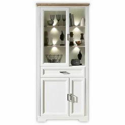 Vitrine - Pinie Hell-Artisan Eiche - Mit LED-Beleuchtung