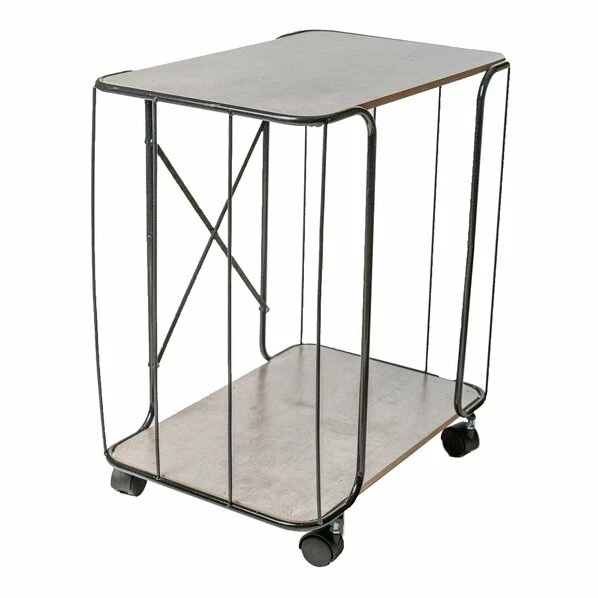 Beistelltisch - Schwarz-grau - Auf Rollen - 55 Cm 3 Beistelltisch - Schwarz-grau - Auf Rollen - 55 Cm