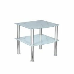 Beistelltisch - Weiß - Marmoreffekt - 45 Cm