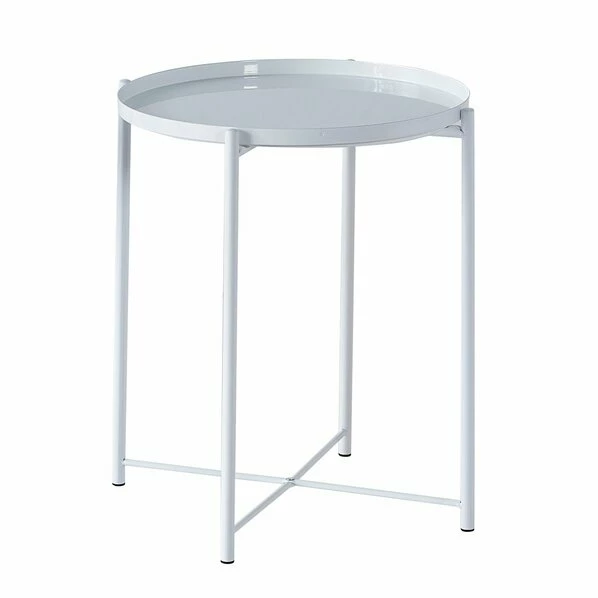 Beistelltisch - Weiß - Pulverbeschichtet - 42 Cm 3 Beistelltisch - Weiß - Pulverbeschichtet - 42 Cm