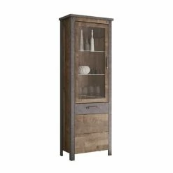 Standvitrine OLIVER - Tabak Eiche-Matera - 196 Cm Hoch