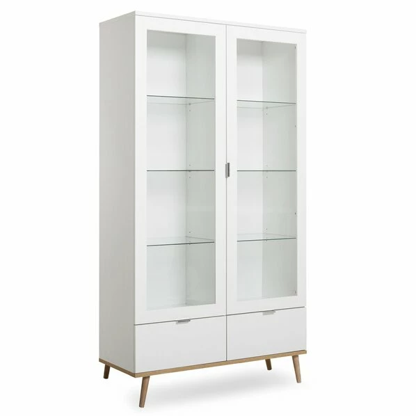 Standvitrine GÖTEBORG - Weiß-Sonoma Eiche - 100 Cm Breit 3 Standvitrine GÖTEBORG - Weiß-Sonoma Eiche - 100 Cm Breit