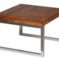 Couchtisch - Sheesham Massiv Braun Gebeizt - 60x60 Cm