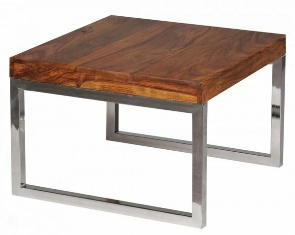 Couchtisch - Sheesham Massiv Braun Gebeizt - 60x60 Cm 3 Couchtisch - Sheesham Massiv Braun Gebeizt - 60x60 Cm